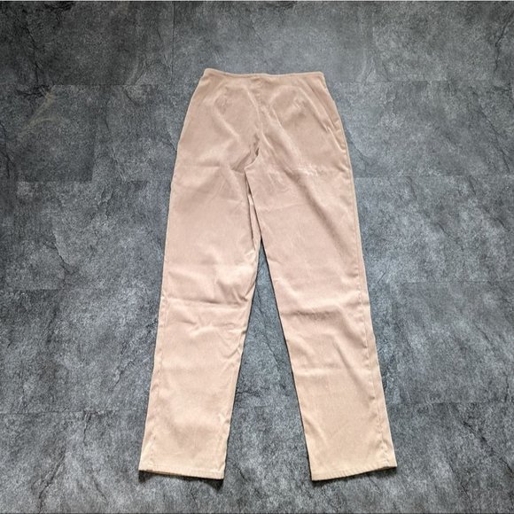 Vintage seasons tan faux suede high waisted wide strait leg trousers - Picture 7 of 7